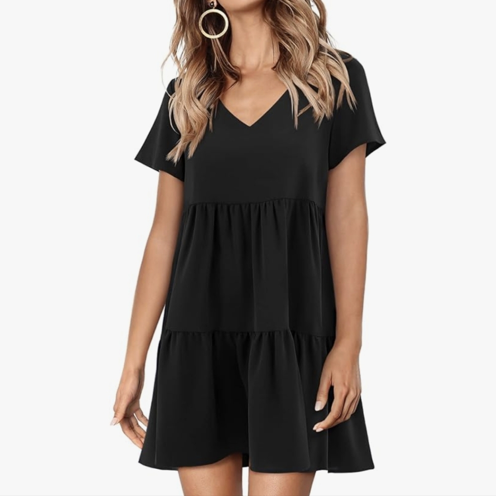 4/$16 ❇️ V Neck Tiered Tunic Dress